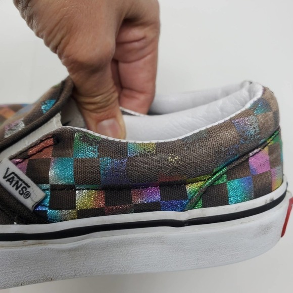 Vans Off The Wall Multicolored Checkered Slip On Skate Sneaker Shoes - Picture 10 of 10